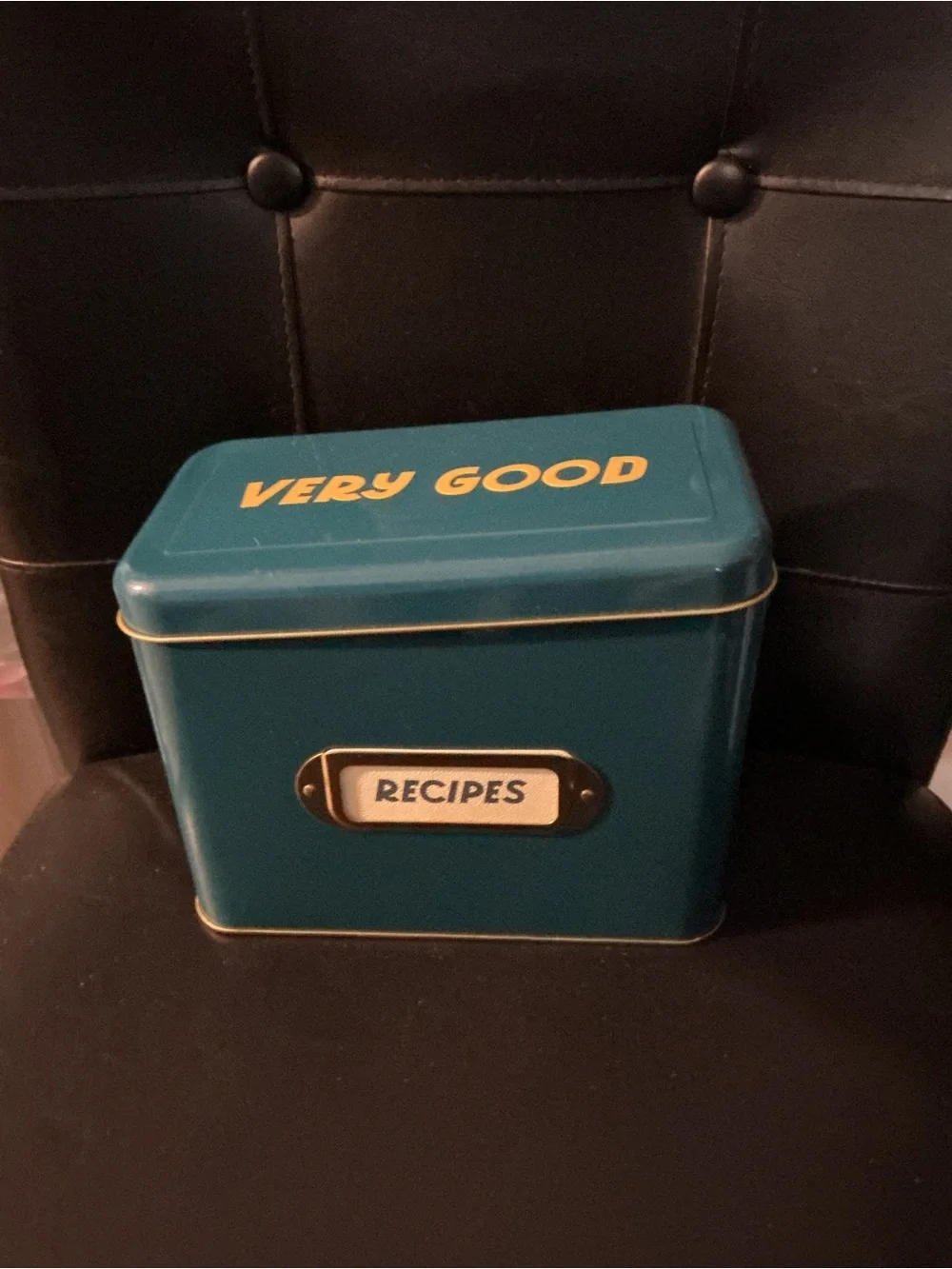 Metal Recipe Box with Blank Cards - Teal 6X8” Vtg/rustic Brand: Tabitha Brown